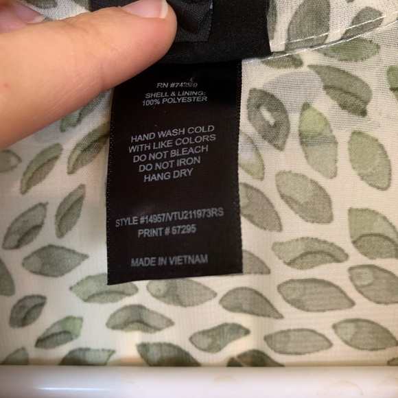 Olive Leaf Sheer Dress - Picture 6 of 7